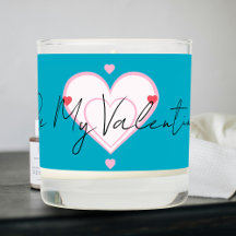Elegant Script Heart Valentine Blue Personalize