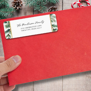 Elegant Script Holiday Pines Gold Frame Custom