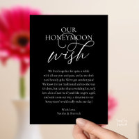 Elegant Script Honeymoon Wish Cash Fund Enclosed