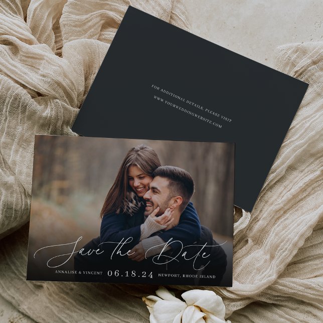Elegant Script | Horizontal Photo Save The Date (Creator Uploaded)