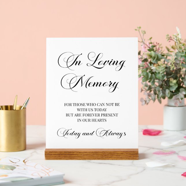 Elegant Script 'In Loving Memory' Memorial Sign (Wedding)