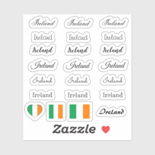 Elegant script Ireland & Irish Flag /name Set