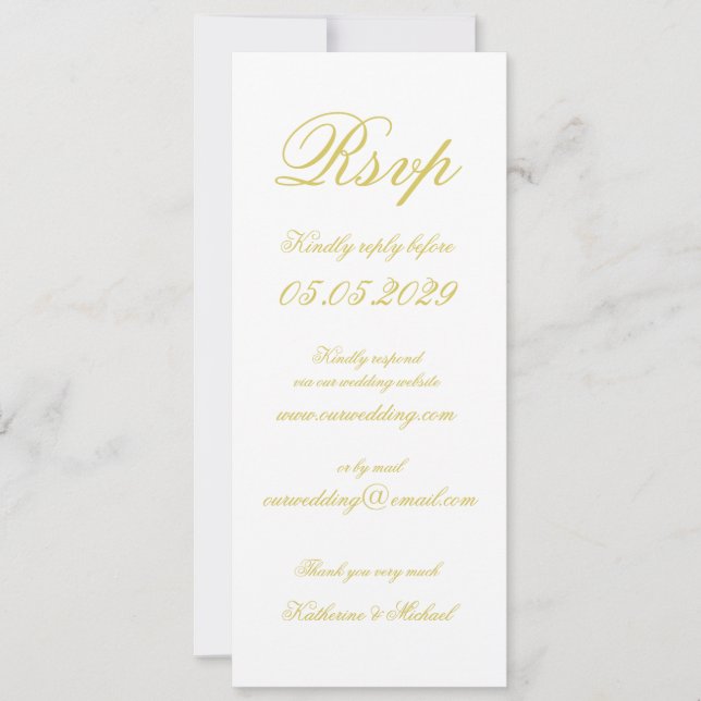Elegant Script Island Citrus Yellow Wedding RSVP Invitation (Front)