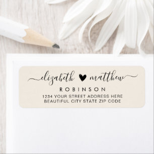 Elegant Script Ivory Wedding Return Address
