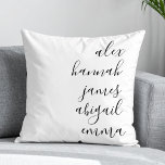Elegant Script Kids Names Personalized Family Throw Pillow<br><div class="desc">Elegant Rustic Kids Names Personalized Family Throw Pillow.</div>