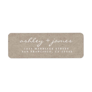 Élégant Script Kraft Mariage papier Adresse de ret