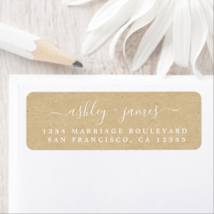 Élégant Script Kraft Mariage papier Adresse de ret