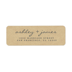Élégant Script Kraft Mariage papier Adresse de ret