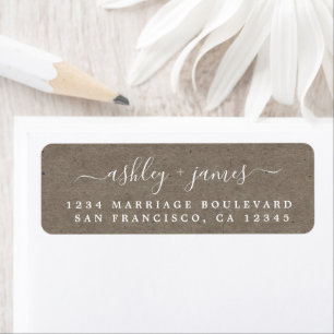 Élégant Script Kraft Mariage papier Adresse de ret
