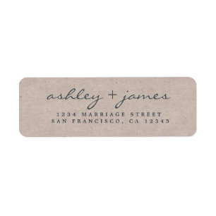 Élégant Script Kraft Mariage papier Adresse de ret