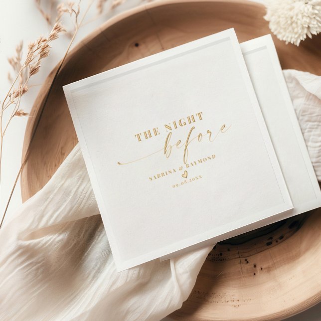 Élégant Script La Nuit Avant L'Or Mariage (Créateur téléchargé)