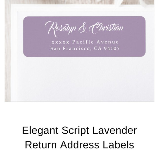 Élégant Script Lavender Retourner les étiquettes d (Créateur téléchargé)