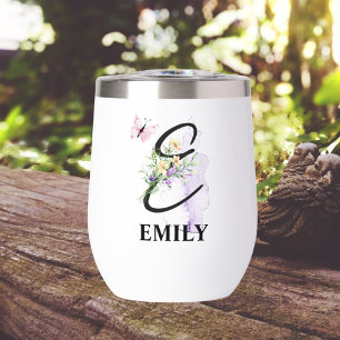 Elegant Script Letter E Monogram Personalized Name
