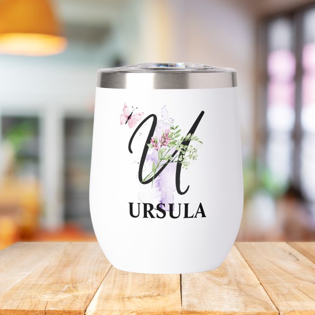 Elegant Script Letter U Monogram Personalized Name (Creator Uploaded)