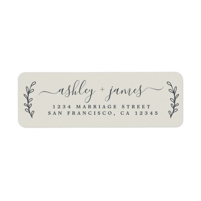 Elegant Script Light Grey Wedding Return Address (Front)