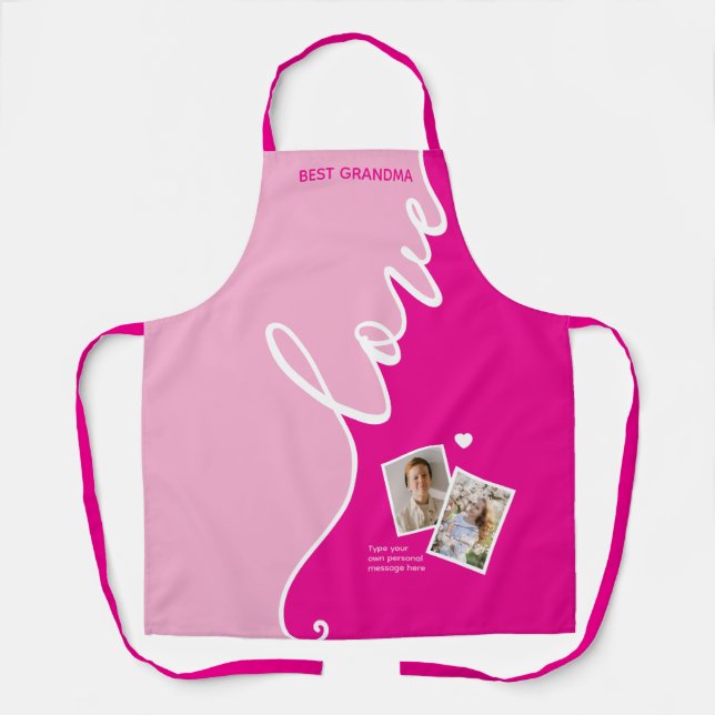 Elegant Script Love Personalized Photo Apron (Front)