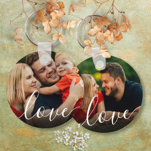 Elegant Script Love  Photo Keychain