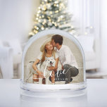 Elegant Script "Love" Photo Snow Globe<br><div class="desc">Celebrate love with this Elegant Script Love Photo Snow Globe, a personalized keepsake that turns your favourite photo into a heartfelt display. Featuring flowing calligraphy that spells out “Love” and a customizable photo area, this romantic snow globe adds a magical, wintry touch to any room. Whether you’re celebrating an engagement,...</div>