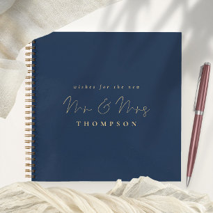 Élégant Script M. Mme Mariage Marine Livre d'or