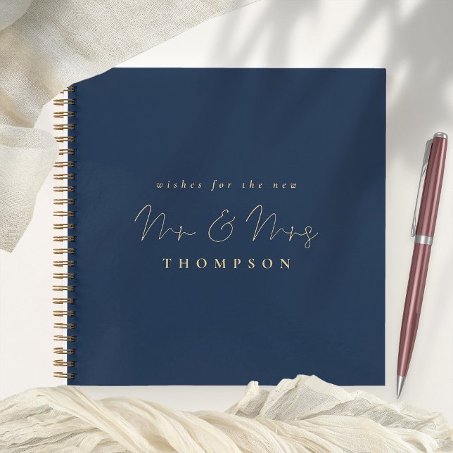 Élégant Script M. Mme Mariage Marine Livre d'or (Créateur téléchargé)