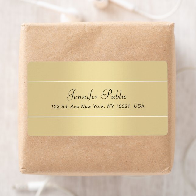 Élégant script manuscrit moderne or blanc (En situation)