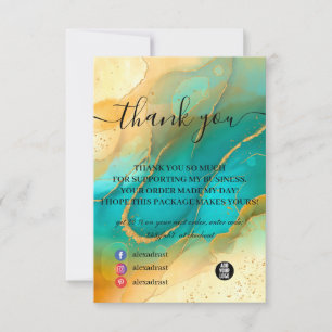 Elegant Script Marble Agate Thank You Card