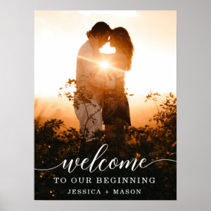 Élégant Script Mariage Affiche de bienvenue imprim