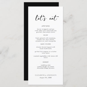 Élégant Script Mariage Diner Carte Menu