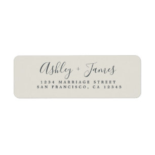 Élégant Script Mariage gris clair Adresse de retou