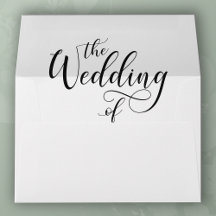 Élégant script Mariage noir 5x7 Mariage Enveloppe
