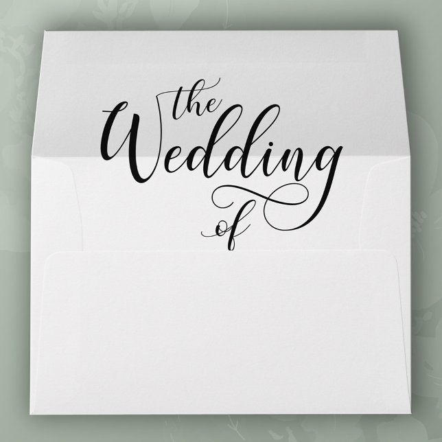 Élégant script Mariage noir 5x7 Mariage Enveloppe (Créateur téléchargé)