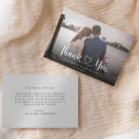 Élégant script Mariage photo Carte de remerciement