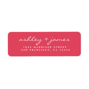 Élégant Script Mariage rose Adresse de retour Étiq