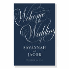 Élégant Script Marine Mariage Affiche de bienvenue