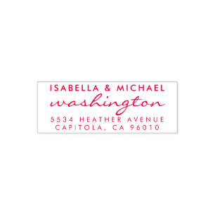 Elegant Script Married Couple Return Address Self-inking Stamp