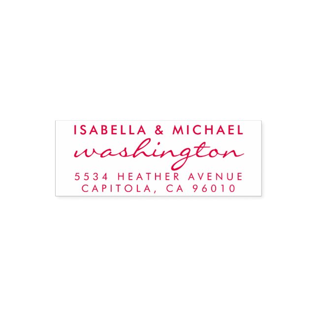 Elegant Script Married Couple Return Address Self-inking Stamp (Design)