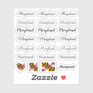 Elegant script Maryland & Maryland Flag /name Set