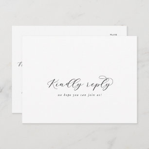 Elegant Script Menu Choice RSVP Postcard