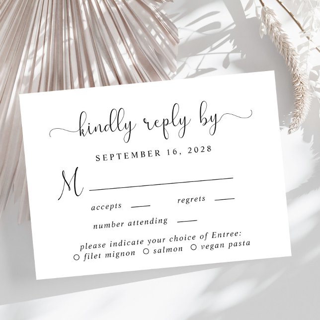 Elegant Script Menu Choice Wedding RSVP (Creator Uploaded)