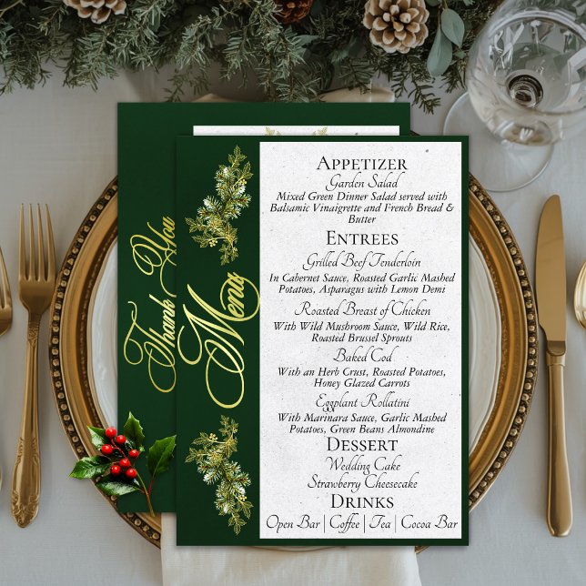 Elegant Script Menu & Thank You - Emerald (Creator Uploaded)