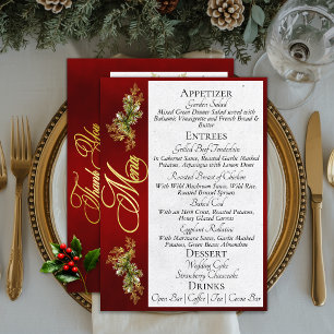 Elegant Script Menu & Thank You - Red