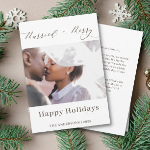 Elegant Script Merried Merry Newlywed Christmas Holiday Card
