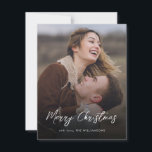 Elegant Script Merry Christmas Wilson Tartan Photo Card<br><div class="desc">Celebrate the festive season with our exclusive Merry Christmas greeting card. Displaying your cherished newlywed photo front and centre, this card beautifully marries the joy of your union with the magic of the holiday season. Turn the card over to reveal a timeless plaid Clan Wilson Tartan design, adding a touch...</div>