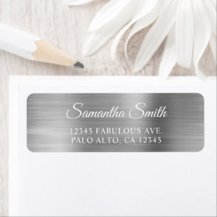 Élégant Script Metallic Argent