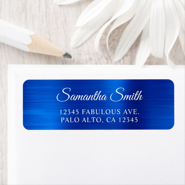 Elegant Script Metallic Royal Blue (Insitu)
