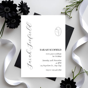 Élégant Script minimal 30e Invitation anniversaire