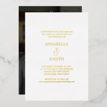 Elegant Script Minimal Formal White Photo Wedding