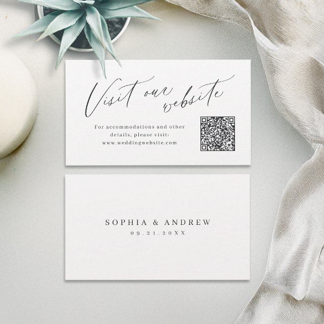 Elegant script minimal QR code website Insert card (Elegant script minimal QR code website Insert card)