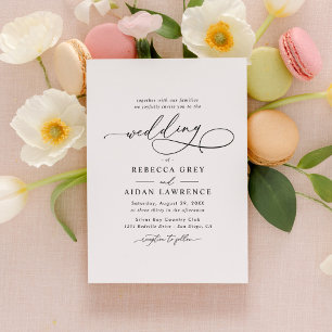 Elegant Script Minimal Wedding Invitation