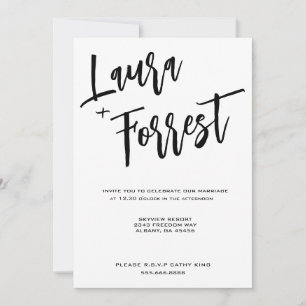 Elegant Script Minimalist Luxury Wedding Invitation